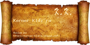 Kerner Klára névjegykártya