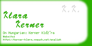 klara kerner business card